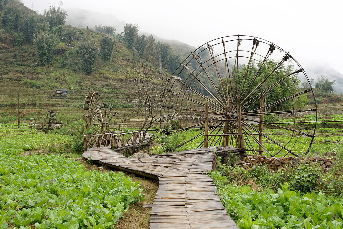 Water wheels in Cat Cat village, Sa Pa, Vietnam, 1140, Sa Pa, Vietnam, 2024