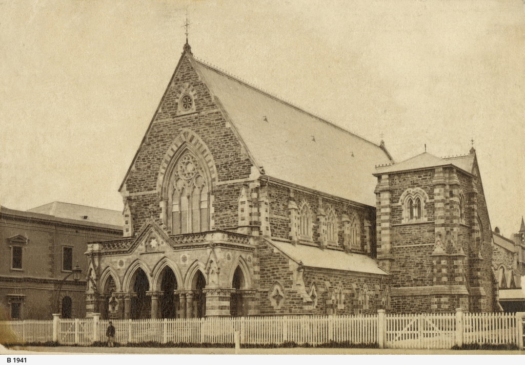 Stow Memorial Church (now Pilgrim Church), Flinders Street, Adelaide SLSA, Adelaide, Australia, 1870
