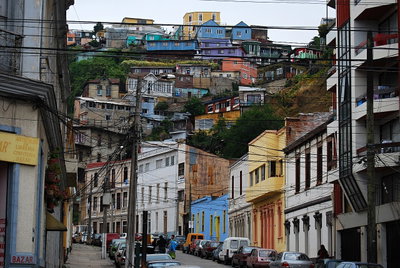 Valparaiso - barevné baráky, Cerro Florida, Valparaíso, 2008
