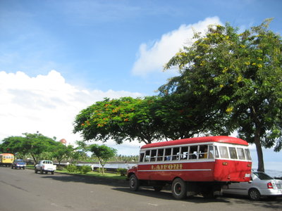Buses and traffic on the seafront, Apia, Apia, 2007