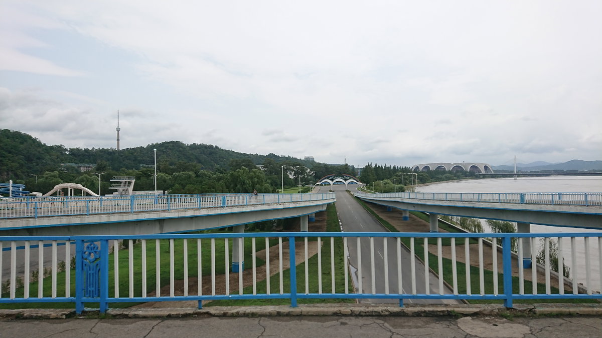 Junction road to May Day Stadium, Rungna Island, Pyongyang, North Korea, 2019