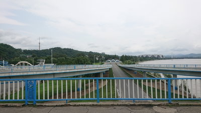 Junction road to May Day Stadium, Rungna Island, Pyongyang, 2019