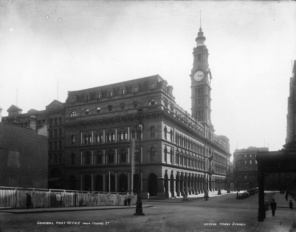 General Post Office from Moore Street, Sydney, Sydney, Australia, 1900