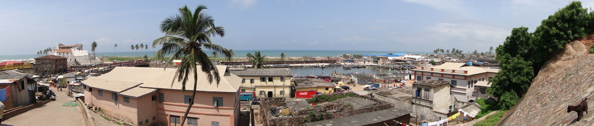 Panorama of Elmina from Fort St. Jago - with St. George's Castle Visible - Elmina - Ghana, Elmina, Ghana, 2010