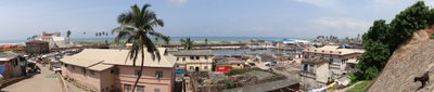 Panorama of Elmina from Fort St. Jago - with St. George's Castle Visible - Elmina - Ghana, Elmina, 2010