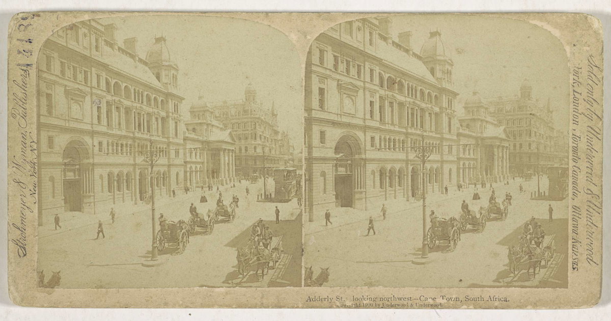 EU: Adderly St.-looking northwest-Cape Town, South Africa (1900), Cape Town, South Africa, 1900