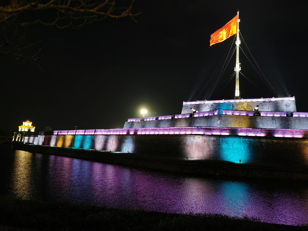 Flag Tower of Huế at night, Hue, Vietnam, 2020