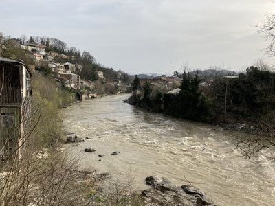 View from the Red Bridge to Rioni River, Kutaisi, Kutaisi, 2022