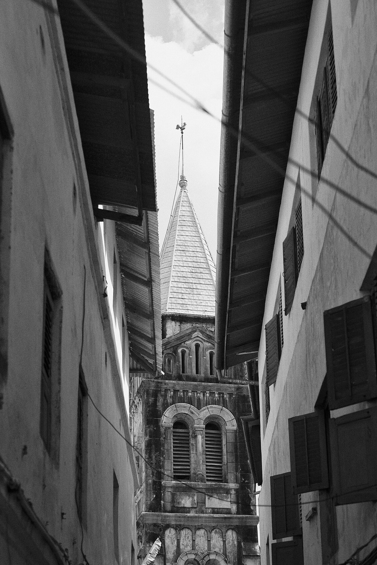 Cathedral Spire Peeking, Stone Town, Zanzibar, Tanzania, 2023