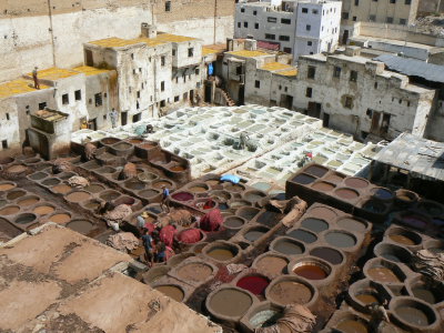 Fez, La Medina. Curtido de Pieles, Fes, 2007