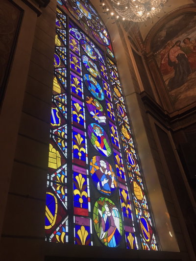 Cathedral of the blessed virgin mary in batumi interiors stained glass, Batumi, 2025