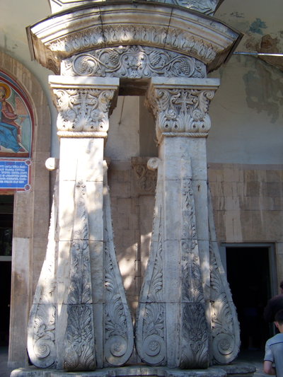 Columns of Khareba church, Kutaisi, 2012