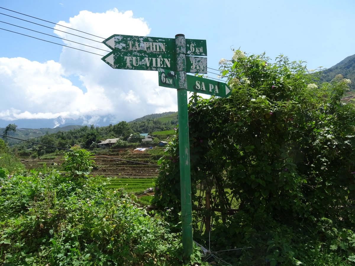 Road sign in Sa Pa, Sa Pa, Vietnam, 2018