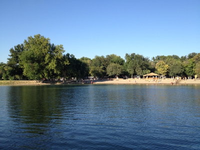 Water reservoir in National park of Uzbekistan, Tashkent, 2016
