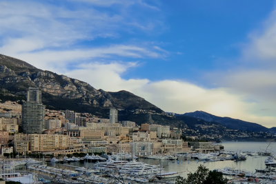 Bliick auf Monte Carlo vom Felsen, Monaco, 2011