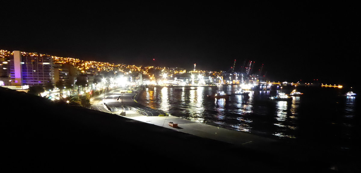 Valparaiso at night, Valparaíso, Chile, 2019