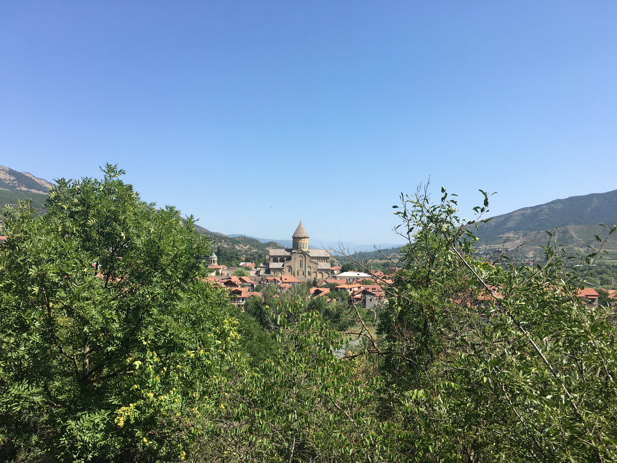 View of Mtskheta from Armaztsikhe-Bagineti archaeological site 01, Mtskheta, Georgia, 2021