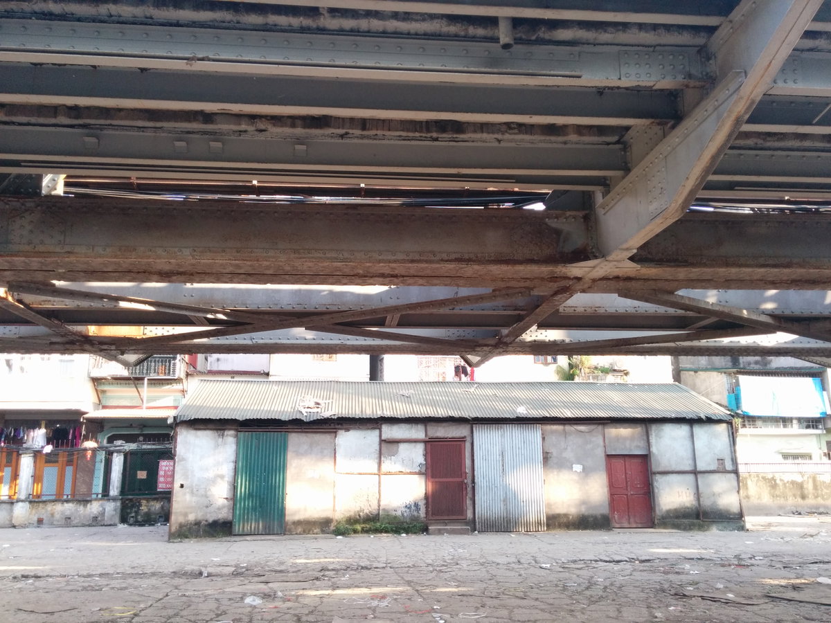 Under Long Bien bridge detail, Hanoi, Vietnam, 2017