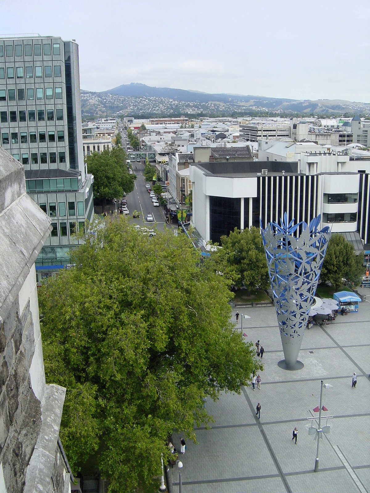 View looking south from the Cathedral Tower, Christchurch, NZ, Christchurch, New Zealand, 2007