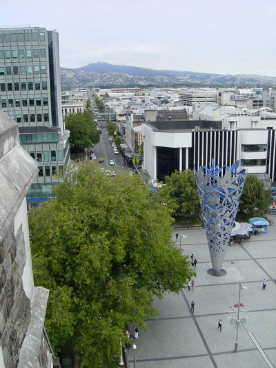 View looking south from the Cathedral Tower, Christchurch, NZ, Christchurch, 2007