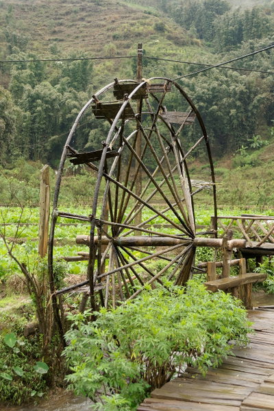 Water wheel in Cat Cat village, Sa Pa, Vietnam, 1142, Sa Pa — photos through time