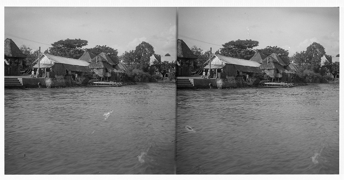 EU: Houses on the Pasig River near Manila (1913), Manila, Philippines, 1913