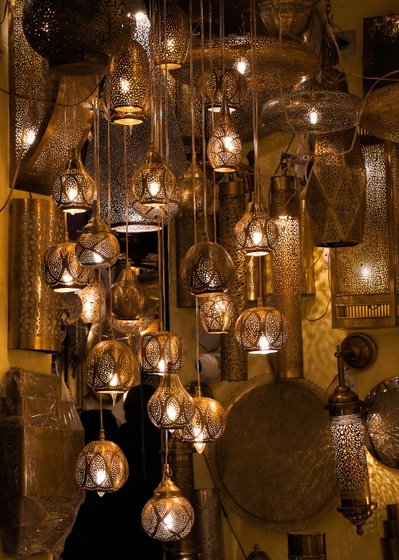 Oriental hanging lanterns. Souk Haddadine, Marrakech Medina, Morocco, Marrakech, 2024