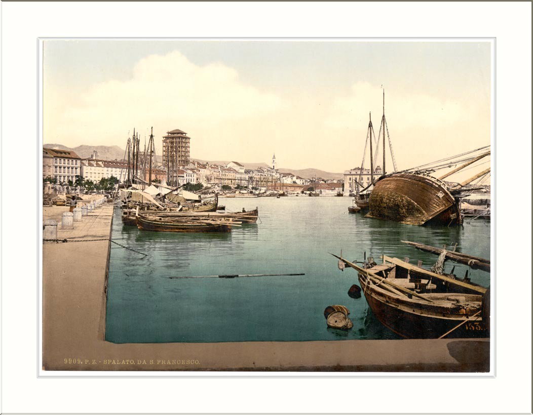 The docks of Spalato, Split, Croatia, 1895