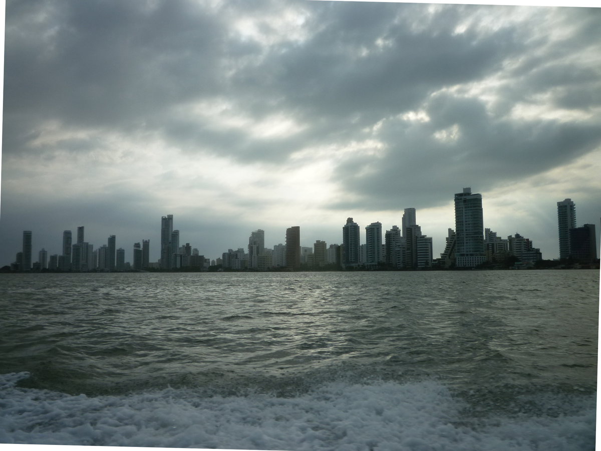 Boca Grande skyline from the sea, Cartagena, Colombia, 2011
