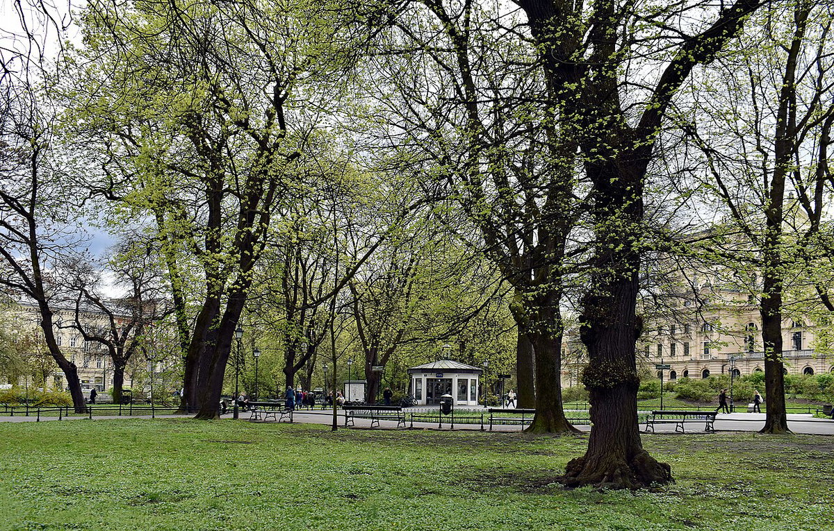 Planty Park, Andrzej Wajda Square, Szpitalna Street, Old Town, Kraków, Poland, Kraków, Poland, 2024