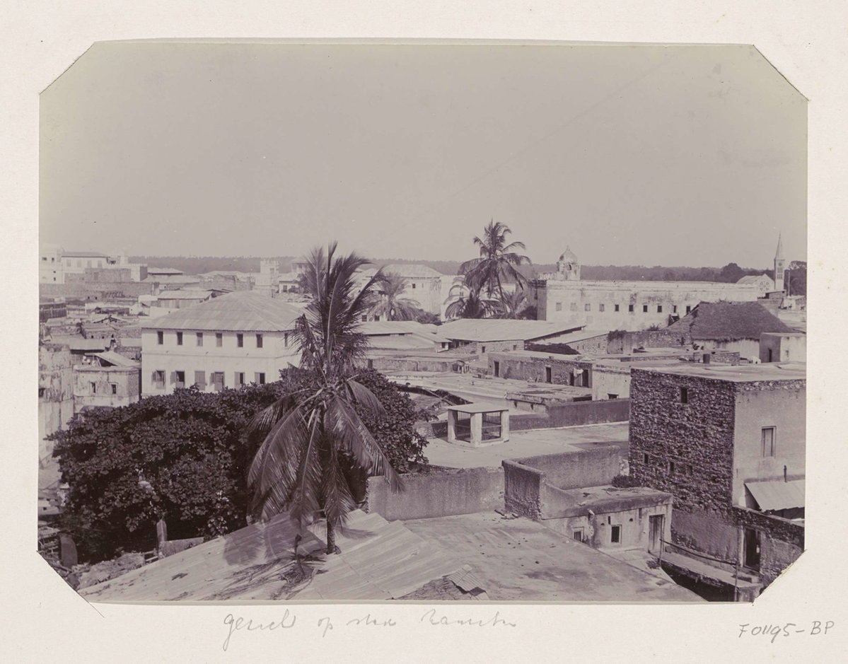 EU: View of a city on Zanzibar (c. 1900), Zanzibar City, Tanzania, 1900
