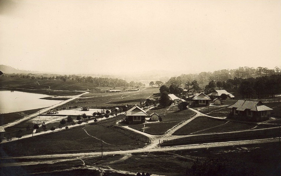 Houses in Da Lat 1920s, near LangBian Hotel, Da Lat, Vietnam, 1925