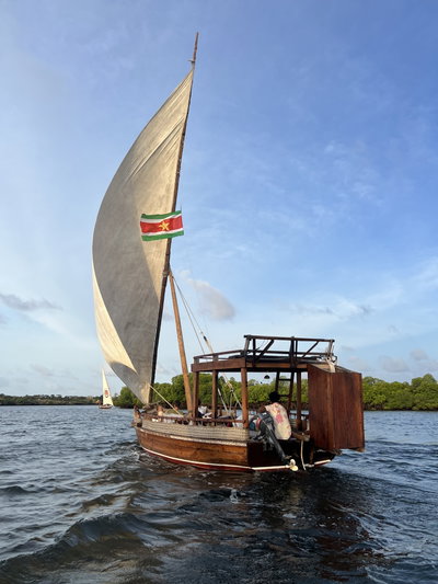 Traditional dhow sailboat in Lamu, Kenya, Lamu, 2025