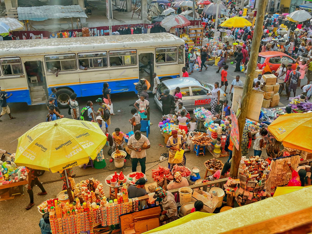 A typical day in Makola, Accra, Ghana, 2023
