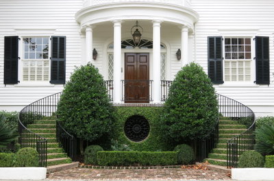 Portico and double staircase, 37 King Street (1910), Charleston, SC, Charleston, 2013
