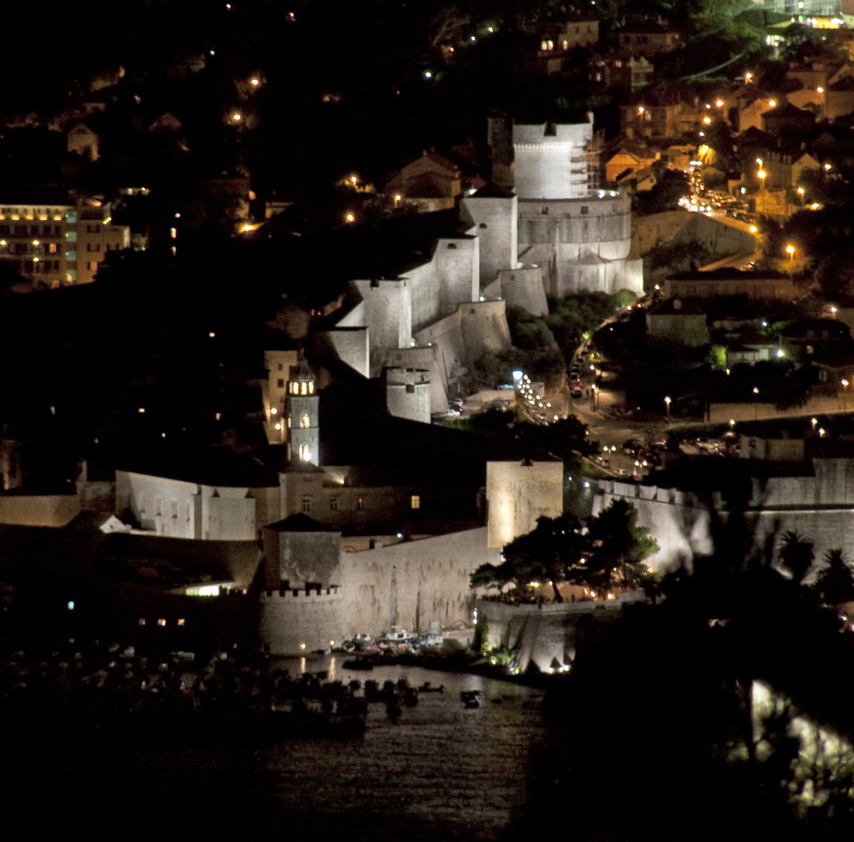 Dubrovnik Old Town Fortifications Night, Dubrovnik, Croatia, 2009