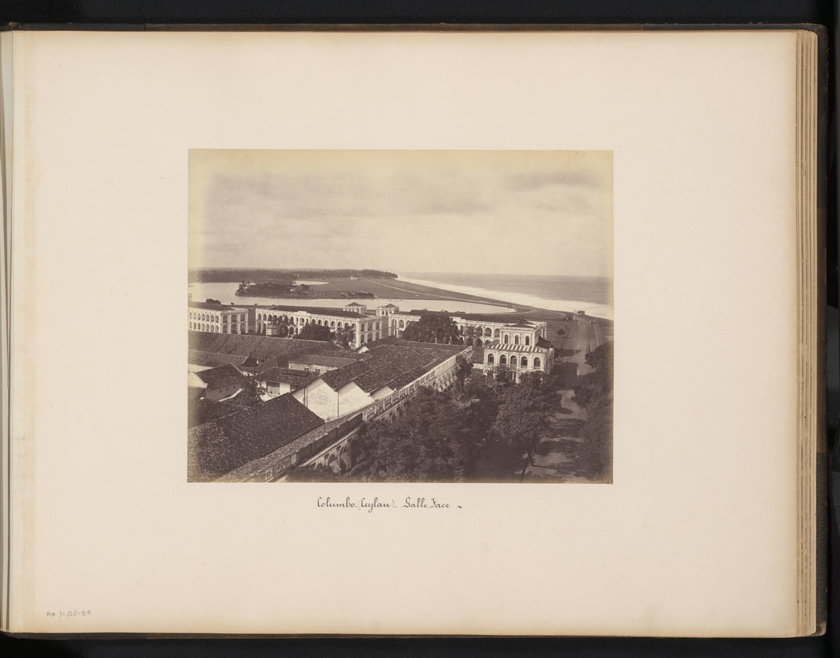 Gezicht op Galle Face in Colombo op Brits Ceylon, Colombo, Sri Lanka, 1880