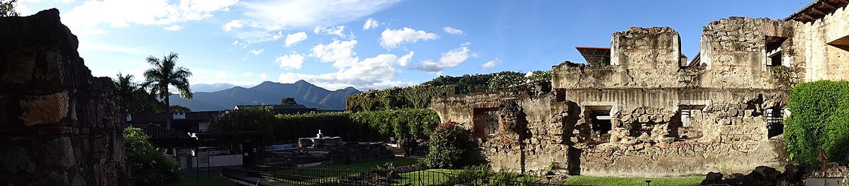 Panorama of Colonial Ruins - Hotel Casa de Santo Domingo - Antigua Guatemala - Sacatepequez - Guatemala, Antigua Guatemala, Guatemala, 2014