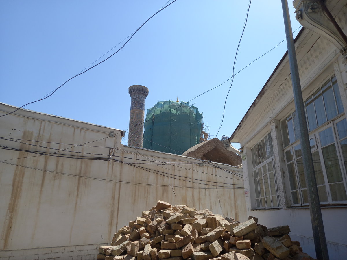 View of Guri Amir from a nearby street, Samarkand, Uzbekistan, 2022