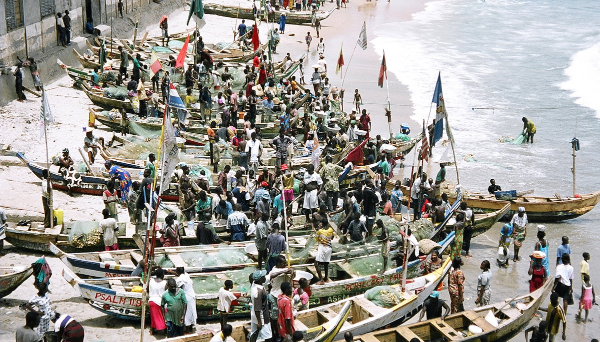 Fishing boats Cape Coast Ghana, Cape Coast, Ghana, 2005