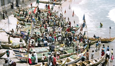 Fishing boats Cape Coast Ghana, Cape Coast, 2005