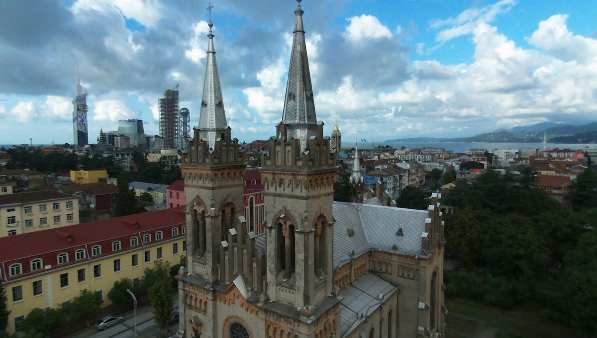 Georgian Orthodox (former Catholic) Cathedral of the Mother of God Bebop Drone 2015-08-26T175306+0000, Batumi, Georgia, 2015