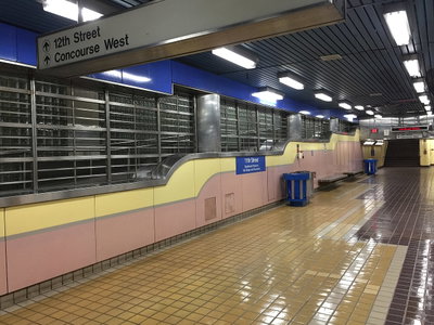 Philadelphia's 11th street subway station, Philadelphia, 2017