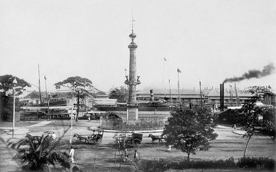 Magellan's Monument from top of Wall, Intramuros, Manila, Philippines, Manila, 1900