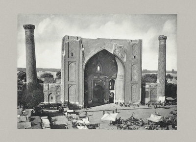 EU: Moskee op de marktplaats te Samarkand, Samarkand, 1900