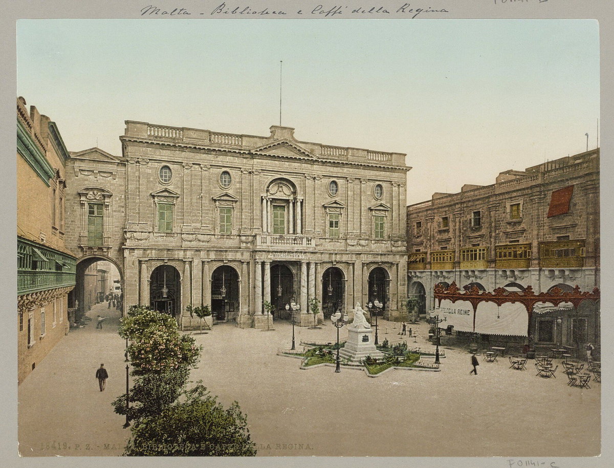 Republic Square with the library, Valletta, Valletta, Malta, 1906