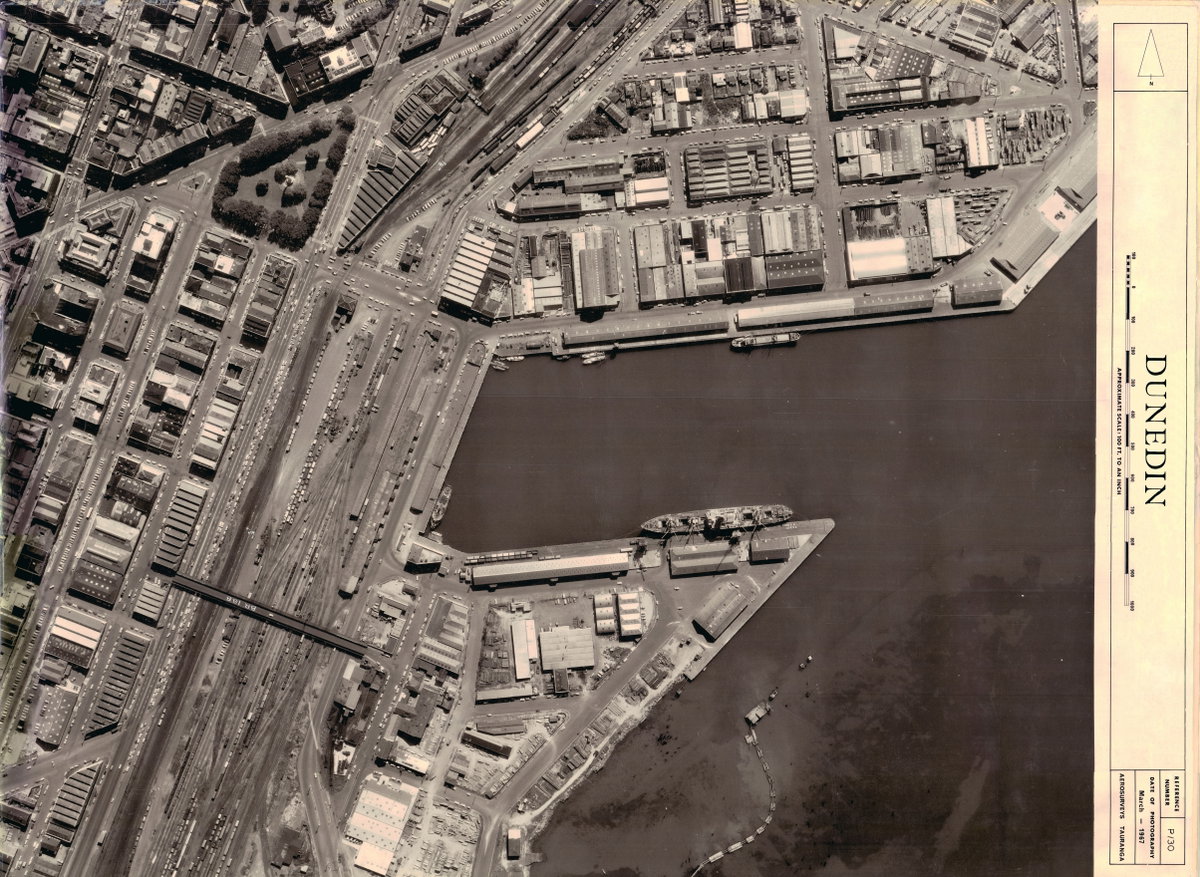 Dunedin wharves, Dunedin, New Zealand, 1967