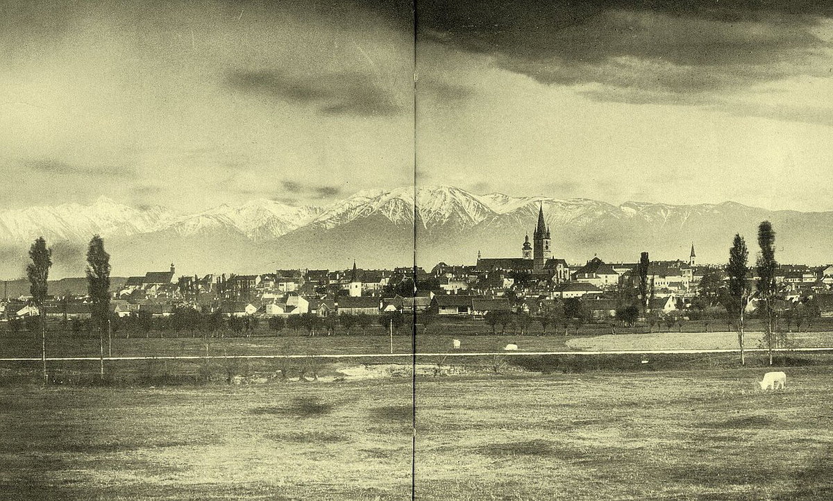 Sibu vedere panoramica Emil Fischer Hof, Sibiu, Romania, 1895