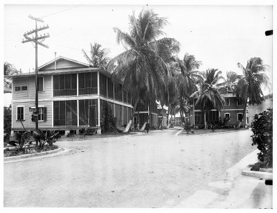 EU: Colón, Panama. Wohnhaussiedlung mit Palmen für die Arbeiter am Panamakanal (1915), Colón, 1915