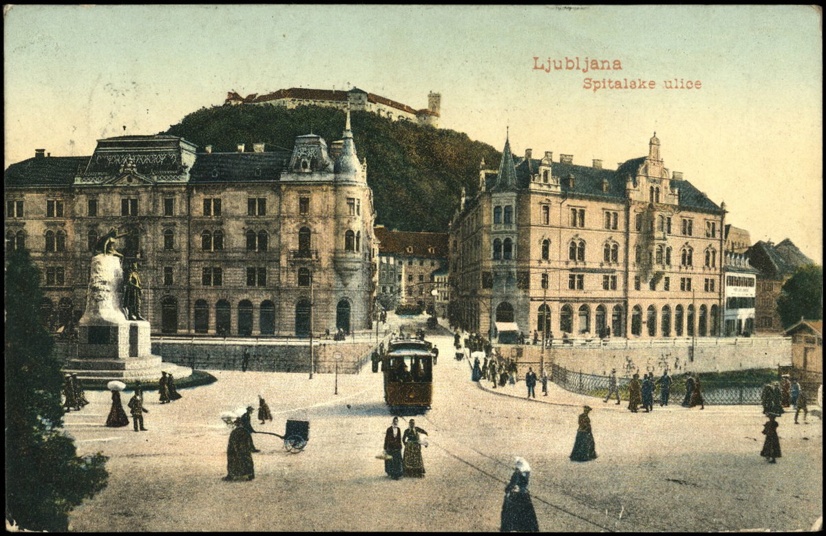 Postcard of Ljubljana, Prešeren Square, Ljubljana, Slovenia, 1914